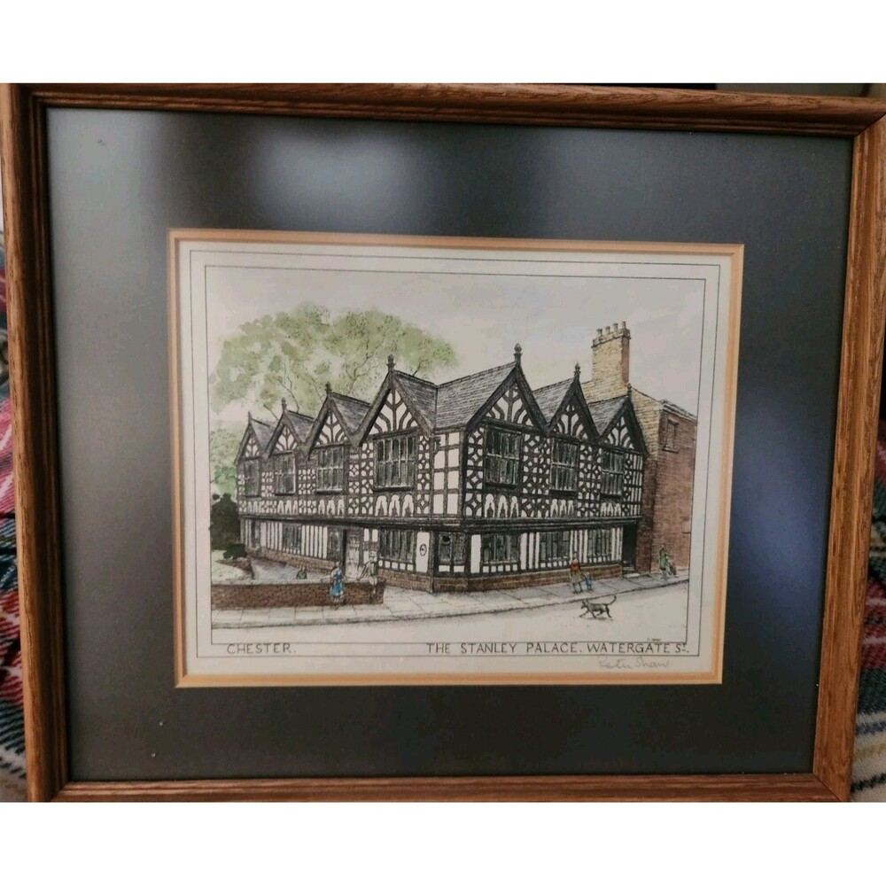 Peter Shaw Signed Print Stanley Palace Watergate St Chester Framed 13.5"x12"